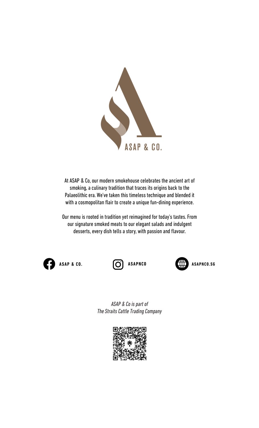 ASAP & Co. menu, page 1