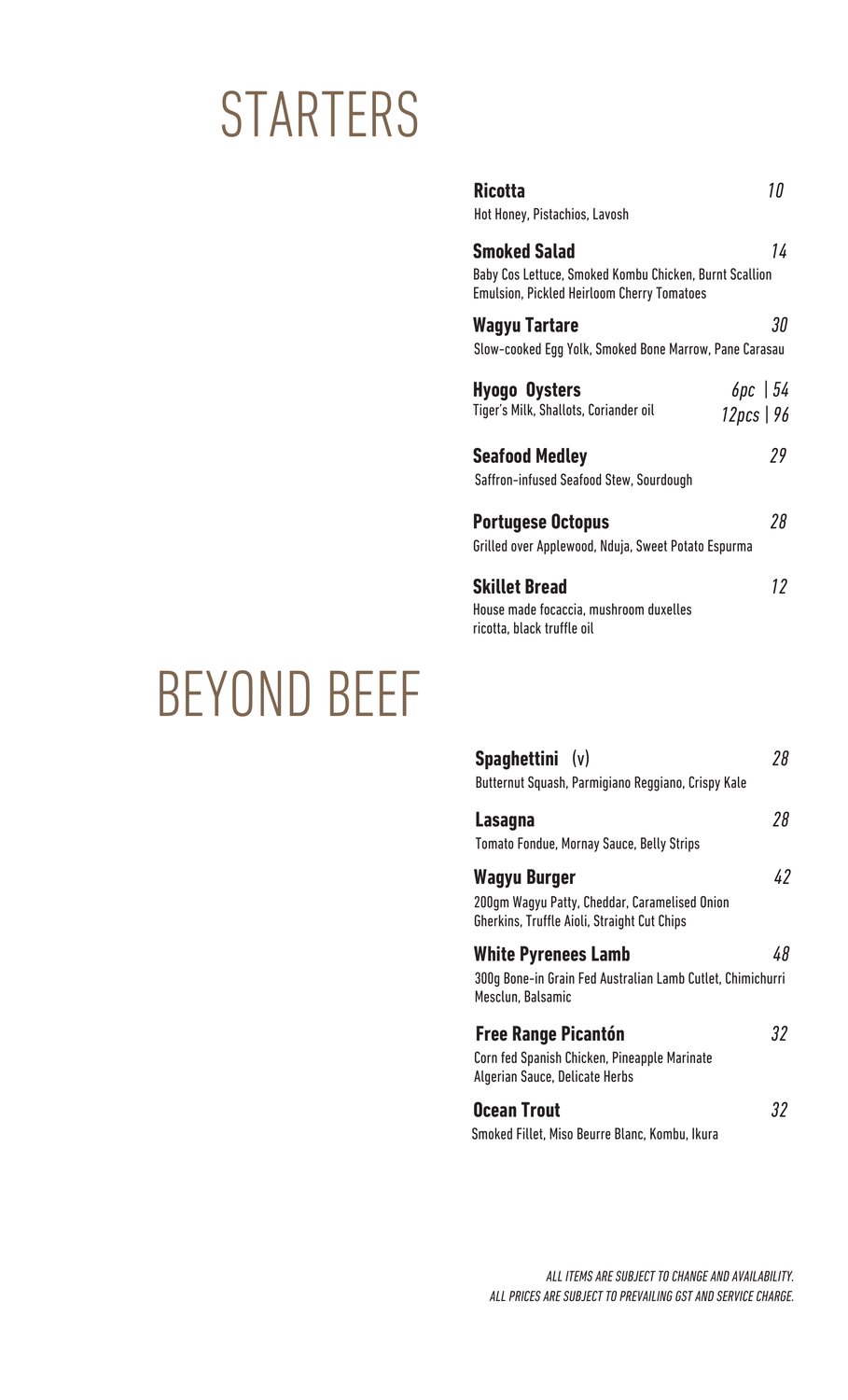 ASAP & Co. menu, page 3