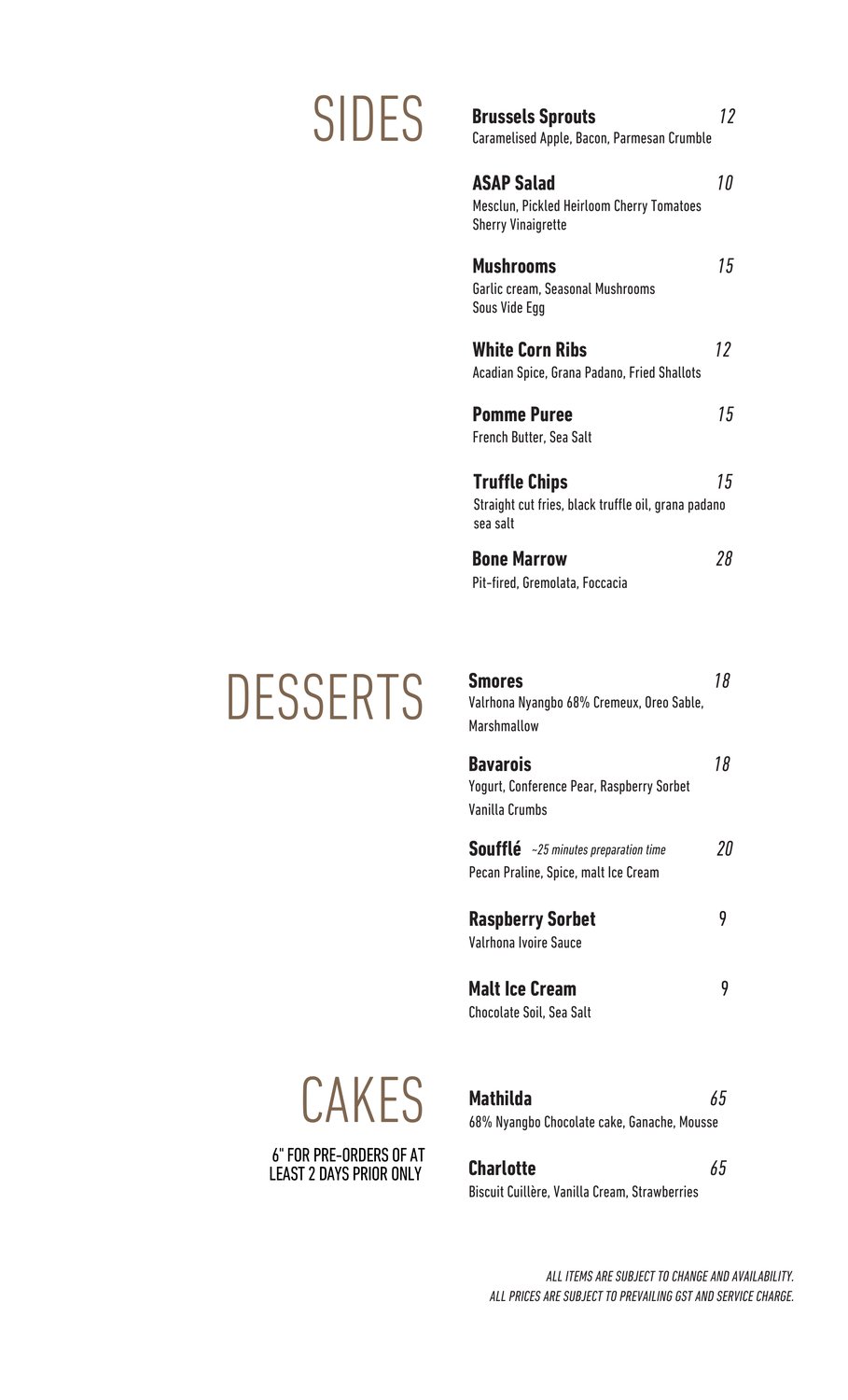 ASAP & Co. menu, page 5